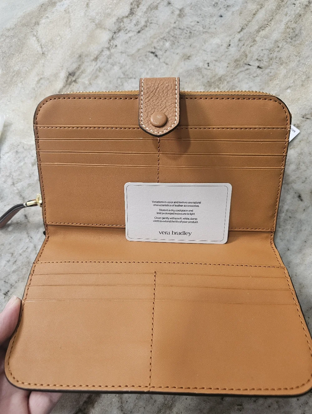 Vera Bradley Roasted Pecan Leather Large Tab Wallet NWT MSRP $145 - Picture 10 of 15